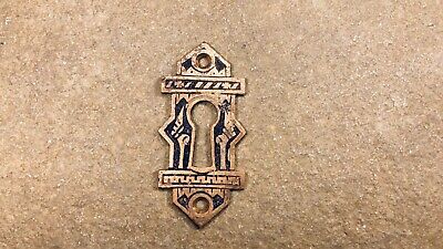 Antique Victorian Eastlake Ornate Key Hole Cover Plate Lock Key Escutcheon