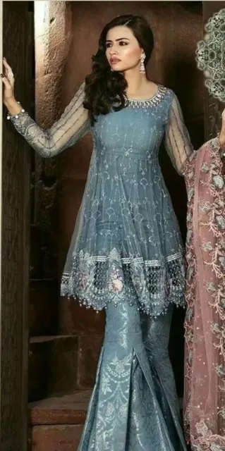 Maria B,Wedding,Asian,Asim Jofa,Sana Safina net embroidered Pakistani Suit Unsti