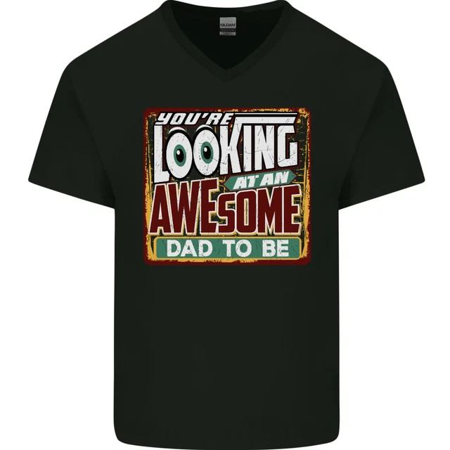An Awesome Dad to Be New Daddy Baby Mens V-Neck Cotton T-Shirt