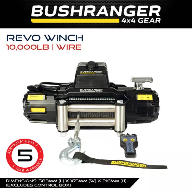 Bushranger Revo Winch 10000Lb & Wire Recovery Towing Offroad 4x4 4WD Offroad