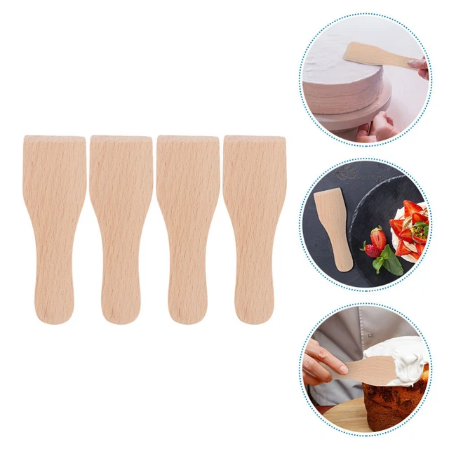 4pcs Crème de cuisson spatule en bois Cuisine Cuisine Gâteau de boulange