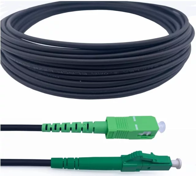 Elfcam® - Cable a Fibre Optique en Acier Blinde SC/APC a LC/APC OS2 Simplex Mono
