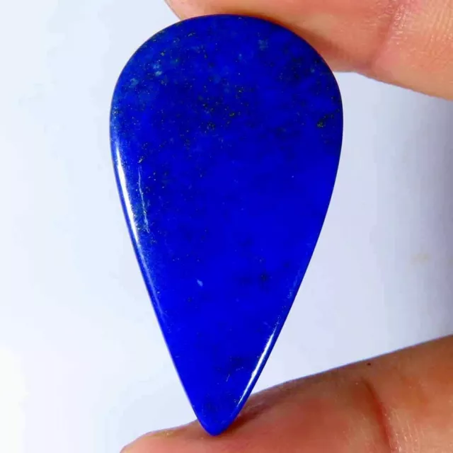 32.90Cts.100% Natural Lapis Lazuli Pear Cab Gold Mark 19x35x5mm Loose Gemstones