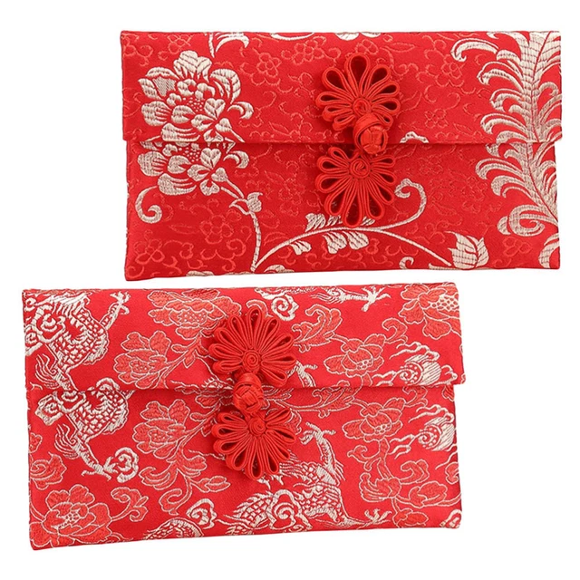 2 pz sacchetti busta rossi in tessuto broccato rosso regali rosso