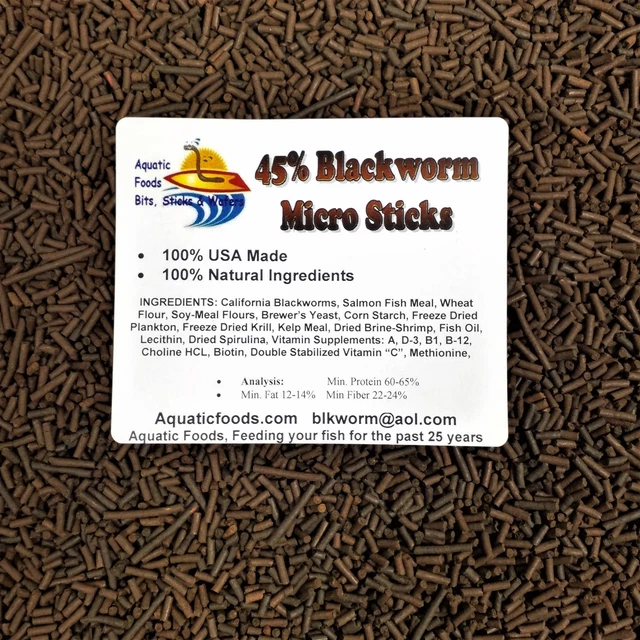 45% California Blackworm Sinking Micro Sticks