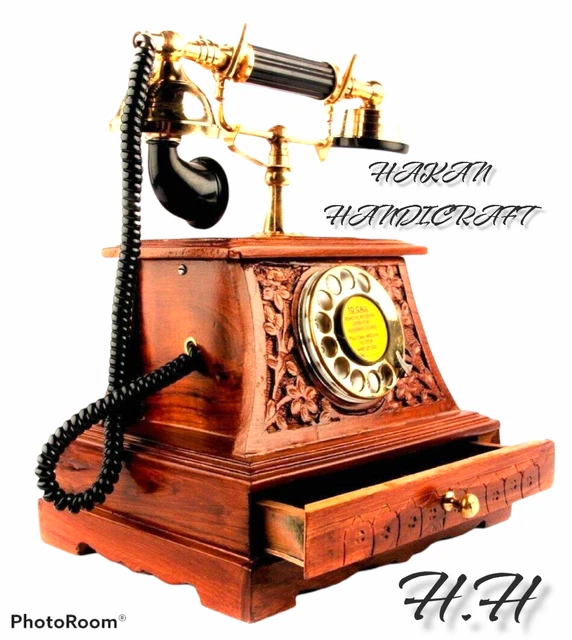 Vintage Brass Telephone, Antique Brass Victorian Rotary Dial Telephone Maharaja