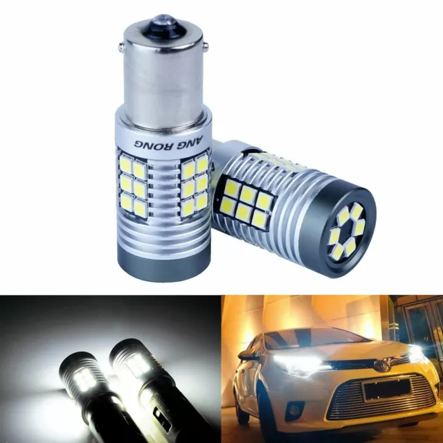 2x 15w LED Ampoules 1156 BA15S P21W BLANC Voiture Feux de Jour Recul Veilleuse