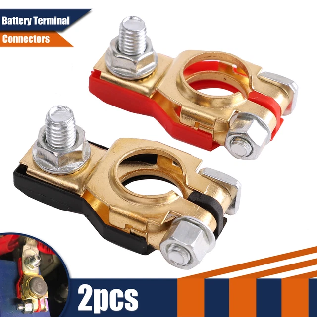 LPS-AUTOPARTS 2PCS Heavy Duty Car Battery Terminal Connectors – Positive & Negative, Universal, Iron + Zinc