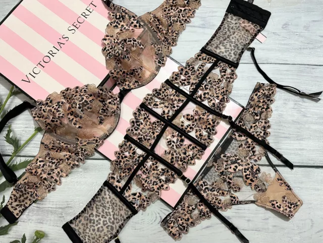 NWT Victoria Secret Luxe Lingerie Unlined Dragon Lace Balconette Bra Set