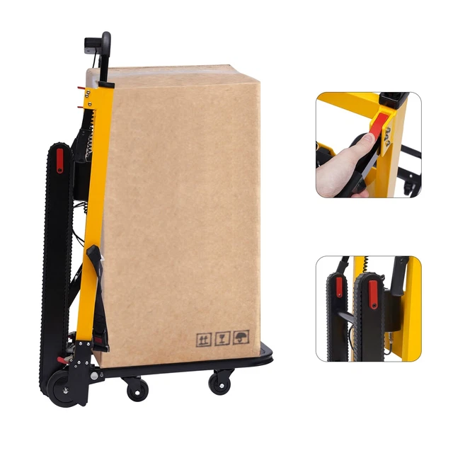 Folding Electric Stair Climbing Hand Truck Warehouse Cart Dolly 440lbs Max. Load