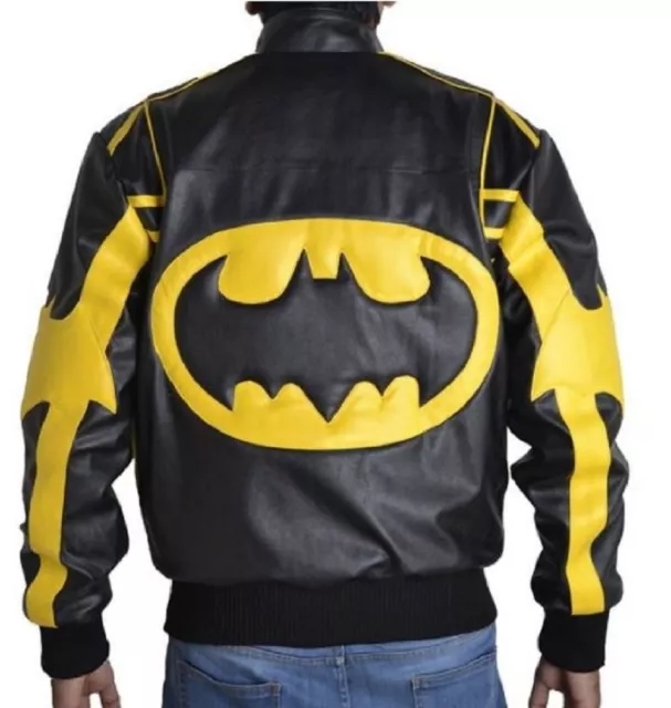 Bestzo Men's Fashion Batman Leather Jacket black  XS-5XL