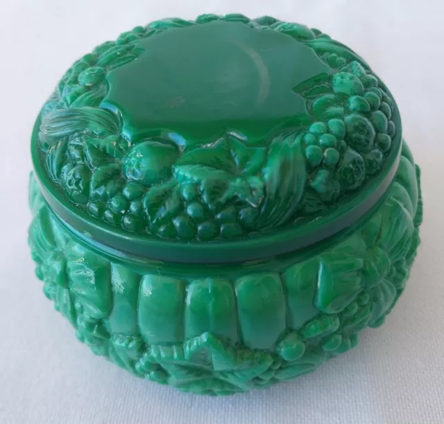 Vintage Czech Malachite Green Trinket Box - Curt Schlevogt