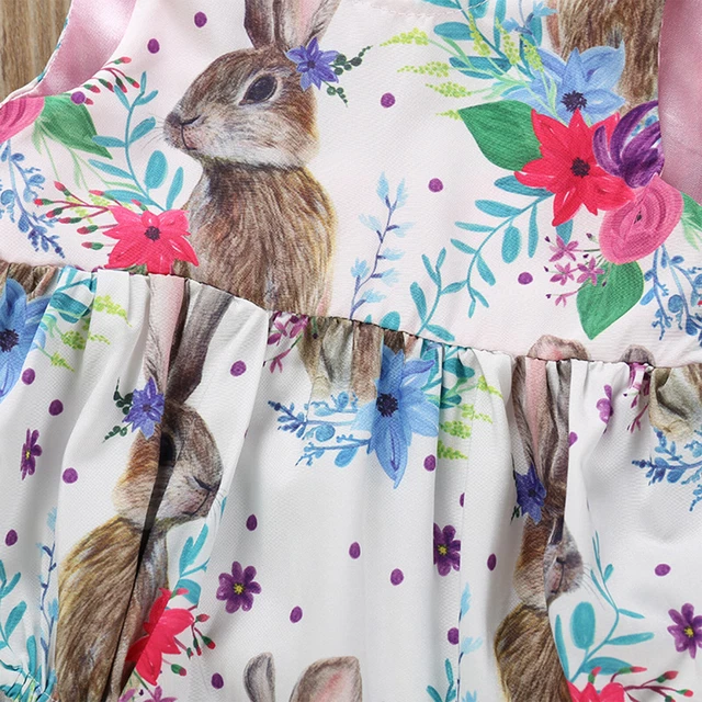Abiti di Pasqua per bambine tuta coniglietto set di vestiti cappello coniglio 6
