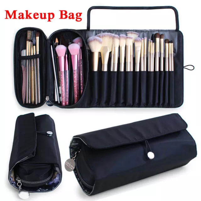Makeup Holder Roll Up Bag Travel Brushes Organizer Portable Folding Cosmetic Bag