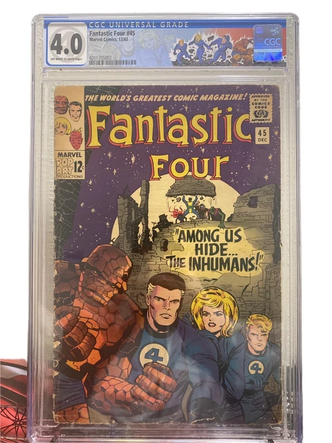 Fantastic Four #45 Cgc 4.0 Marvel Comics 1965 1St Appearance Inhumans Ow/W Pages