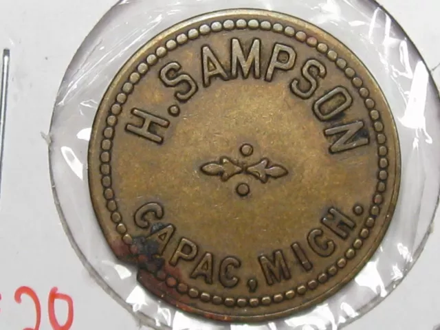 US Trade Token: Samson Bros Capac, MI. G/F 5¢. #20