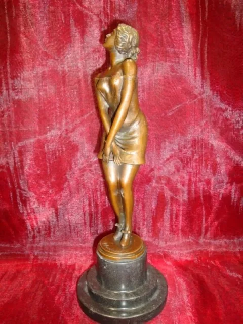 Art Deco Style Statue Sculpture Art Nouveau Style Bronze Signed