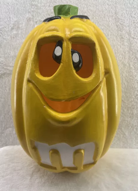 Mars Trenmasters M&M Light Up Halloween Pumpkin  Rare 12” Yellow