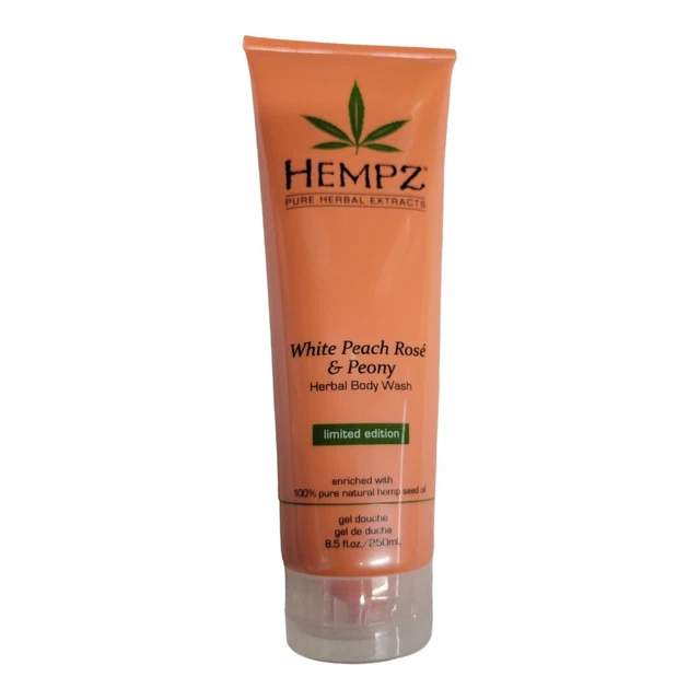 Hempz White Peach Rose & Peony Herbal Body Wash LIMITED EDITION 8.5 fl oz Hempz White Peach Rose & Peony Herbal Body Wash LIMITED EDITION 8.5 fl oz
