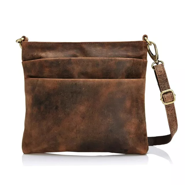 New Brown Shoulder Cross body Purse Bag Leather Women Travel Casual Handbag