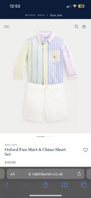 NEU MIT ETIKETT RALPH LAUREN Baby Jungen Leinen SHIRT, SHORTS & GÜRTEL Hochzeit SET 2 Jahre alt 2