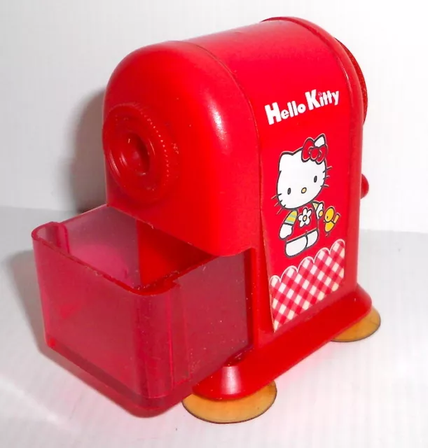 HELLO KITTY 1998 Sanrio Japan mechanical sharpener red - temperino meccanico 2