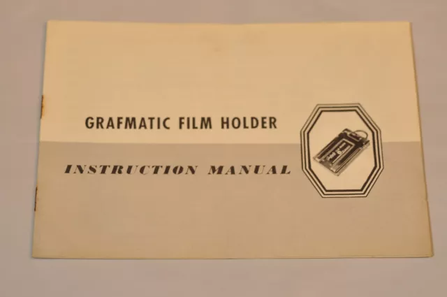 Grafmatic Film Holder Instruction Manual, Original, Not a Copy!
