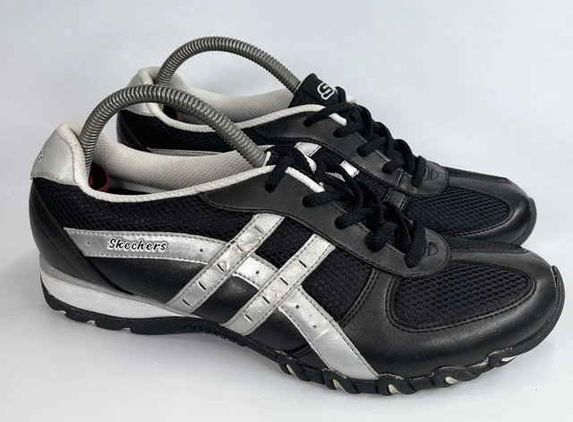 Skechers Speedsters Motoring White/Black/Silver Women's Shoe Size 10 EUR 40