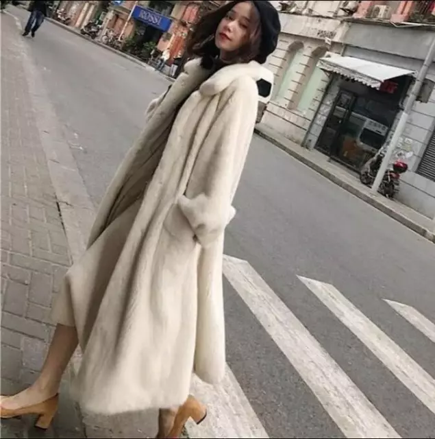 Women's Long Coat Faux Mink Fur Oversized Winter Warm Thick Jacket HOT TOP