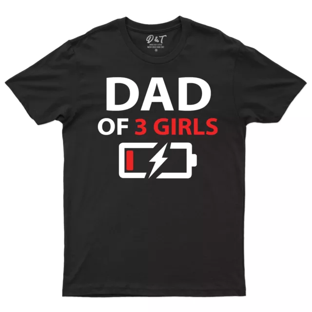 Dad Of Three Girls Funny Daddy Mens T Shirt  Gift Top Tee