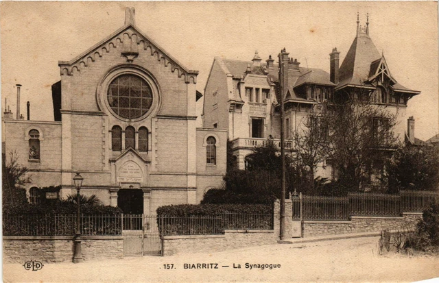 PC CPA JUDAICA, FRANCE, BIARRITZ, LA SYNAGOGUE, Vintage Postcard (b20102)