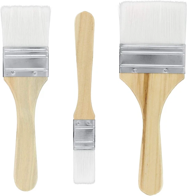 3 Pack of Variety Size Synthetic Bristle Paint, Chip and Utility Paint Brushes f