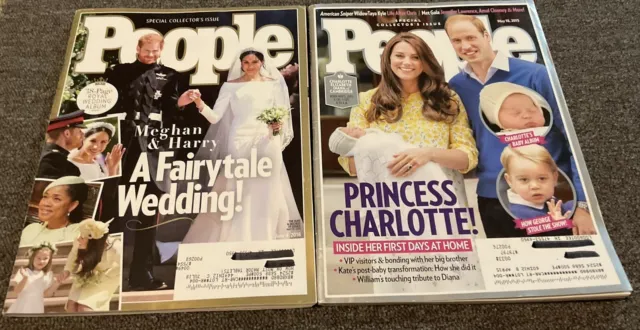 2 People Magazine Meghan Markle & Prince Harry Wedding & Charotte’s Birth