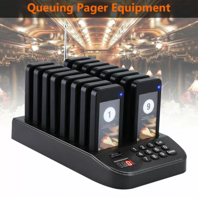 16 Restaurant Coaster Pager Guest keypad Wireless Calling Paging Queuing System