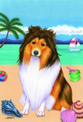 Beach Garden Flag - Shetland Sheepdog Sheltie 690141