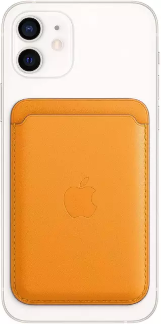 Genuine Apple iPhone 12 13 14 & 15 Leather MagSafe Wallet - California Poppy
