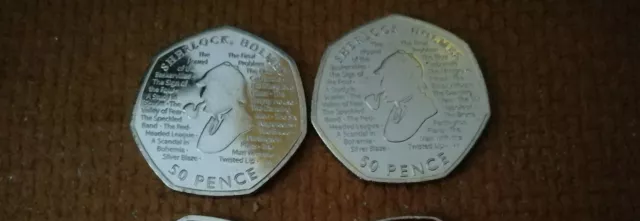 SHERLOCK HOLMES Sir Arthur Conan Doyle's 50p Coin Uncirculated FIFTY PENCE PEICE