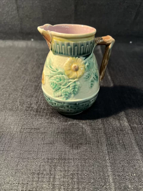 Antique Griffin Smith And Hill Etruscan Majolica Pitcher/Creamer/Jug