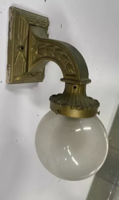 Antique Victorian Ornate Cast Iron Wall Mount  Exterior Electric Sconce Lamp W/G