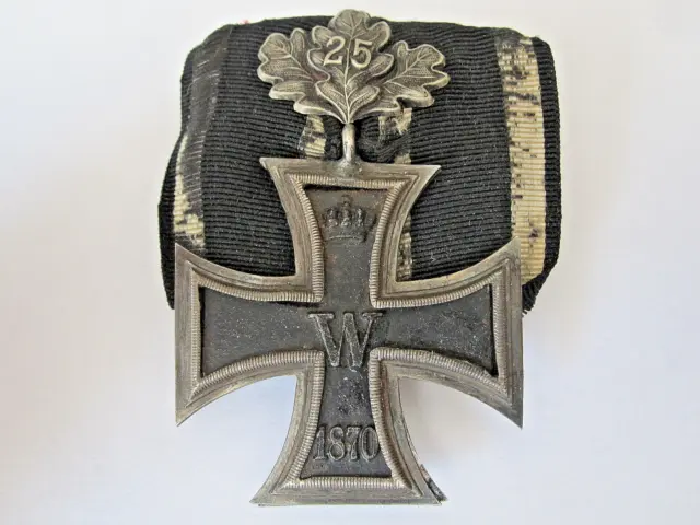 Preusen EK 2.Kl 1870 Einzelltragespange mit Eichenlaub 25 Orden Uniform