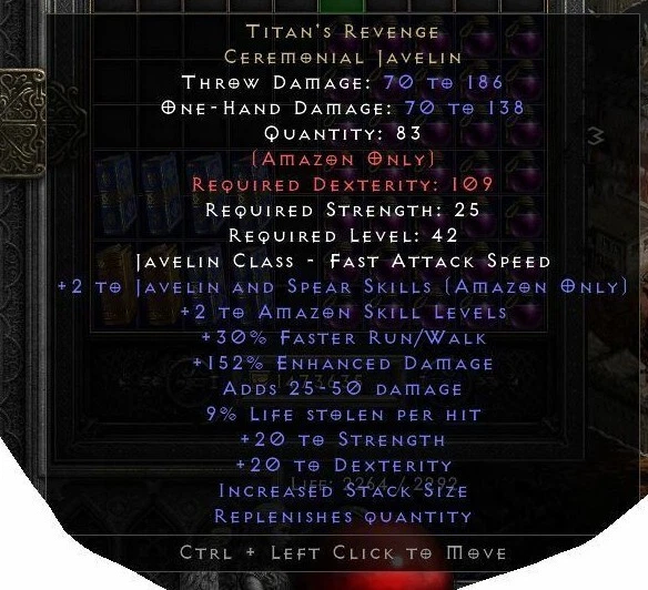 D2 D2R DIABLO 2 Resurrected (PC)💥 NL 💥 Titan's Revenge Javelin +2