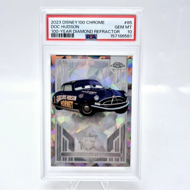 2023 TOPPS CHROME Disney 100 Doc Hudson #85 PSA 10 Base 1st