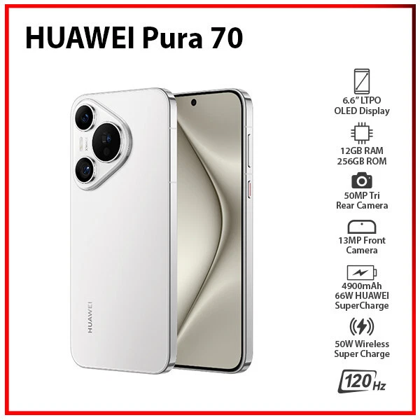 NEW HUAWEI PURA 70 WHITE 12GB+256GB Dual SIM Unlocked