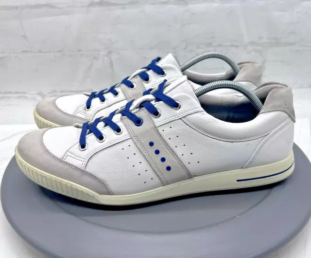 Ecco Shoes Street Premiere Golf Mens 47 EU 13 US White Leather Hybrid Spikeless