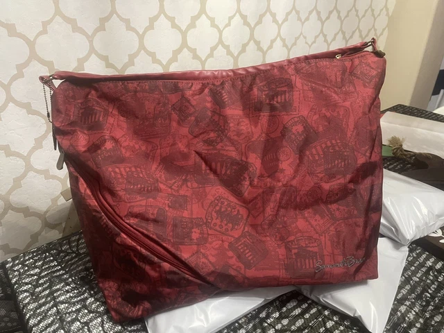 Samantha Brown Luggage Large Maroon Weekender Carry-On Bag Shoulder 20"