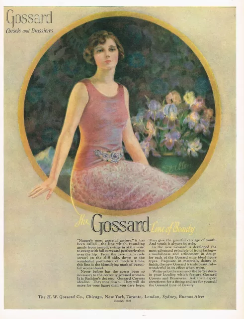 1920S BIG VINTAGE Gossard Lingerie Corset Womens Fashion Color Art ...