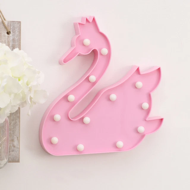 SWAN MARQUEE LIGHT Kids Night Lighting Pretty Room Decoration £16.75