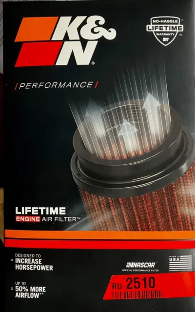 K&N Universal Air Filter: RU-2510, High Performance, Washable Premium Filter