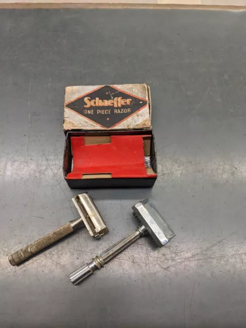 Antique GEM Micromatic Gillette SCHAEFFER BOX Safety blade single Razor Razors