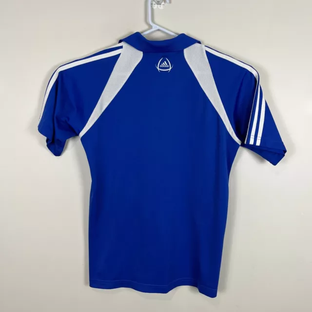 Vtg Adidas Blue Climacool Lightweight Casual Golf Tennis Polo Shirt Mens Small S 2